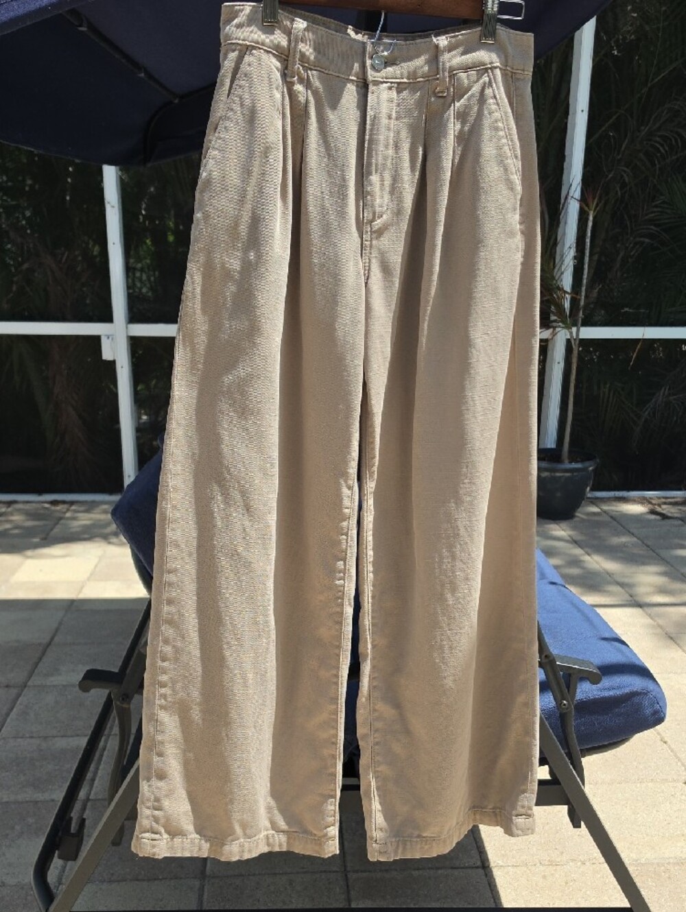 PAIGE Wide-Leg Trousers in Sand